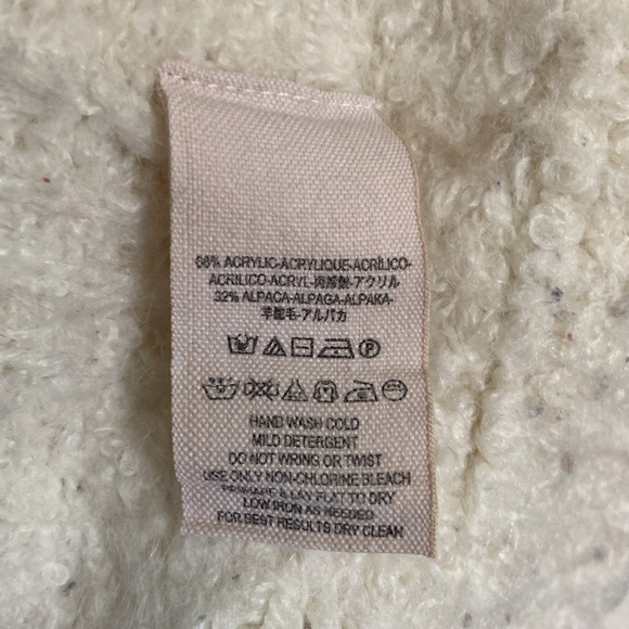 Free People Ivory Lofty Boucle Slouchy Alpaca Blend Sweater Women’s M - Picture 12 of 12